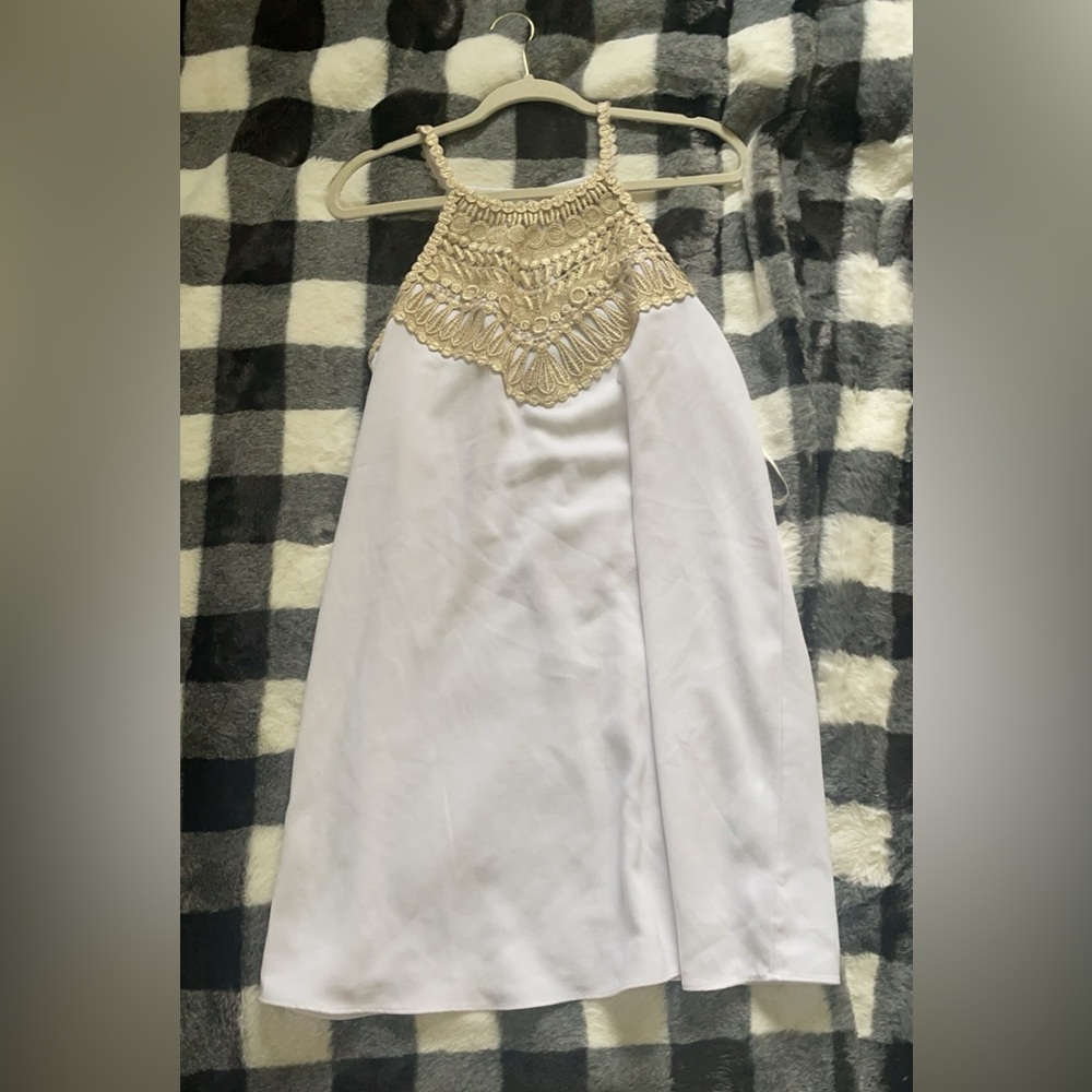 NWT Lilly Pulitzer white dress gold pearl embellishments
